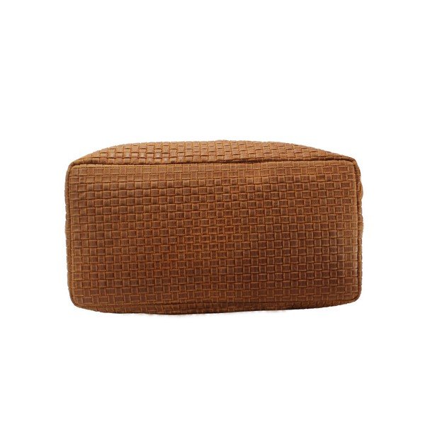 Koňakovohnedá kožená kabelka Chicca Borse Tessa-image-4