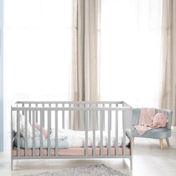 Svetlosivá postieľka s baldachýnom 70x140 cm Sternenzauber – Roba-image-4