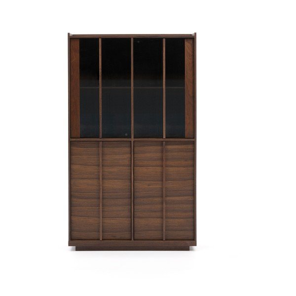 Hnedá vitrína v dekore orecha 100x170x40 cm Onix – Kave Home