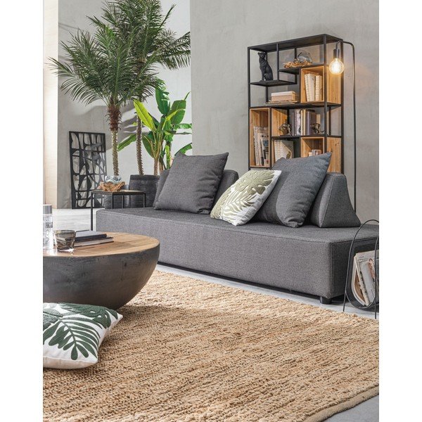 Sivý/v prírodnej farbe kovový okrúhly konferenčný stolík ø 90 cm Lancaster – Bizzotto-image-3