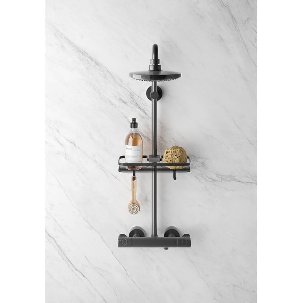 Čierna kúpeľňová polica Metaltex Origin-image-1