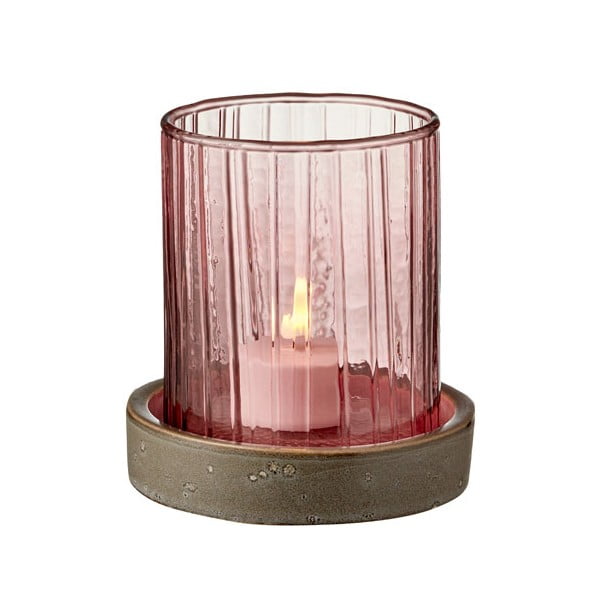 Ružová LED sviečka Bitz Hurricane, výška 11 cm