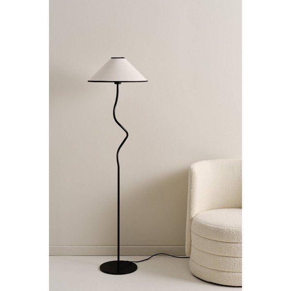 Biela/čierna látková so stmievačom stojacia lampa (výška  148 cm) Juliet – Jotex-image-2