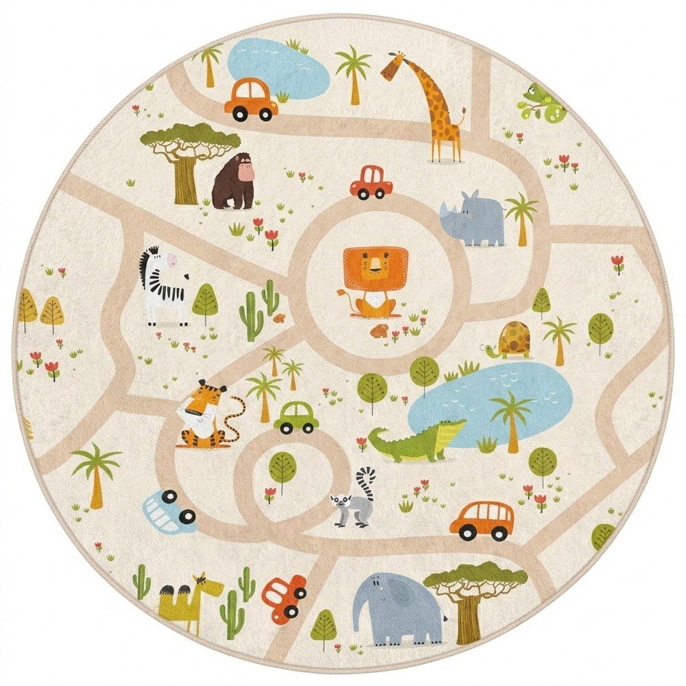 Prateľný detský hrací koberec ø150 cm Savana Ride – Mila Home