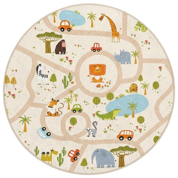 Prateľný detský hrací koberec ø120 cm Savana Ride – Mila Home