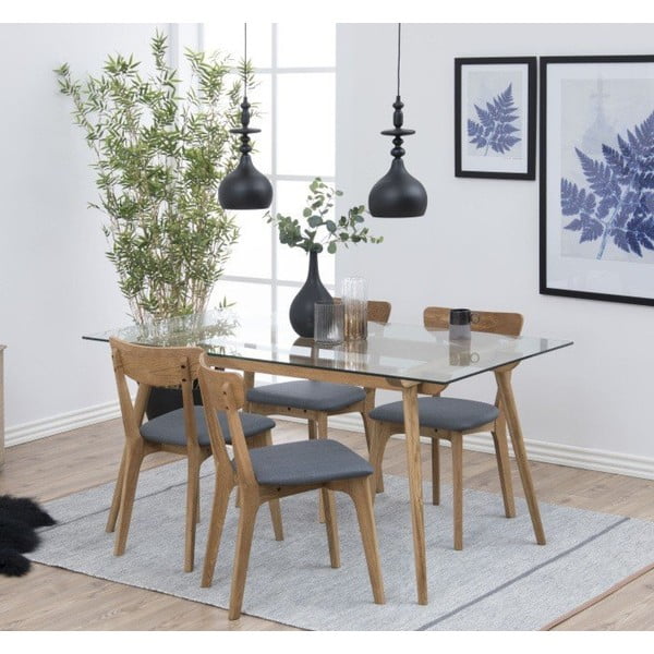 Sivé/v prírodnej farbe čalúnené jedálenské stoličky v súprave 2 ks Taxi – Actona-image-1