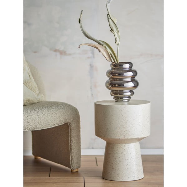 Sklenená ručne vyrobená váza v striebornej farbe (výška 24 cm) Zorya – Bloomingville-image-1