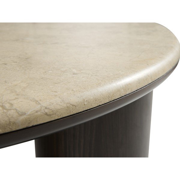 Okrúhly konferenčný stolík s mramorovou doskou v tmavo prírodnej farbe ø 90 cm Piazze – Unique Furniture-image-3