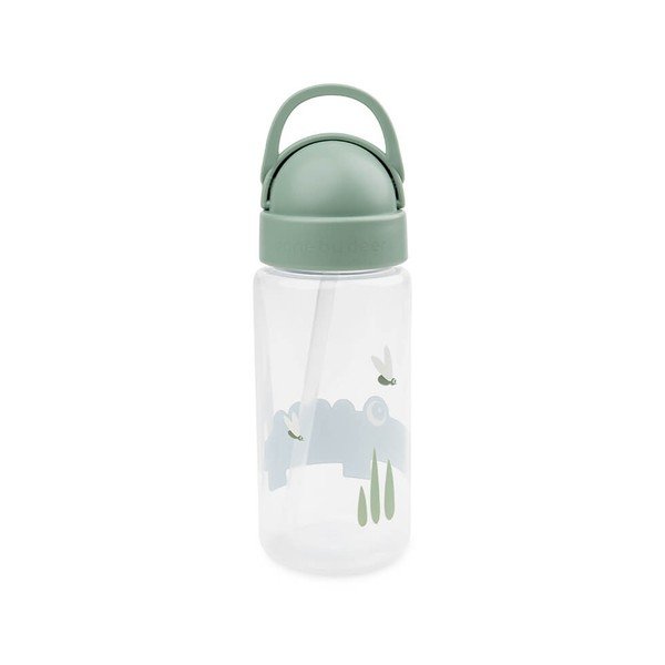 Zelená detská fľaša so slamkou Done by Deer Croco, 350 ml-image-2