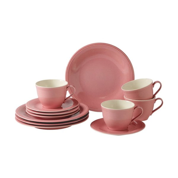 12-dielny ružový porcelánový set riadu na kávu Like by Villeroy & Boch Group