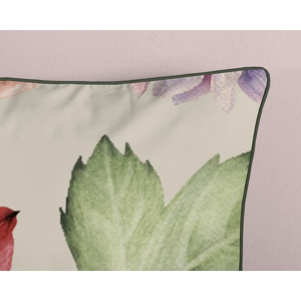 Béžové obliečky na dvojlôžko/predĺžené z bavlneného saténu 200x220 cm Fiori – Descanso-image-3