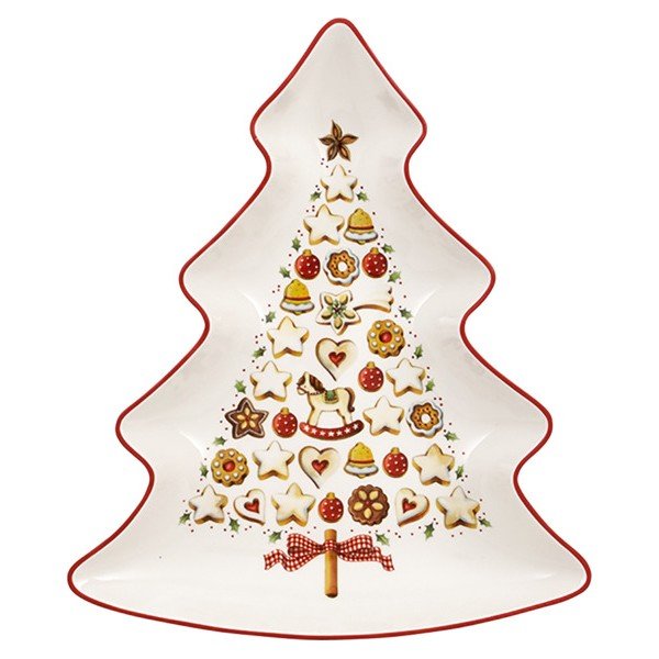 Červeno-biela porcelánová servírovacia miska v tvare vianočného stromčeka Villeroy & Boch Tree-image-3
