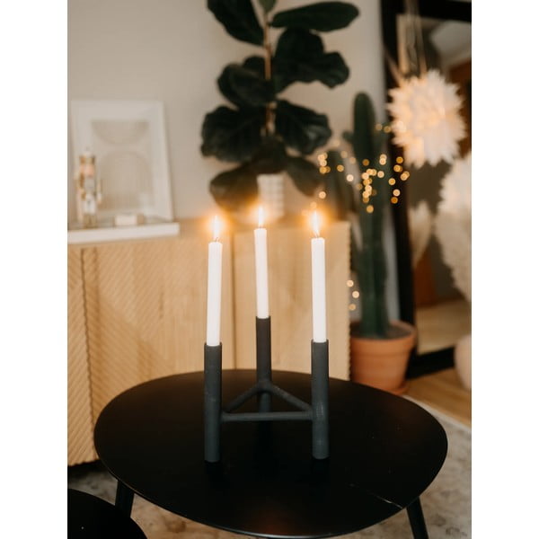 Čierny hliníkový svietnik Bloomingville Deeb, výška 20 cm-image-1
