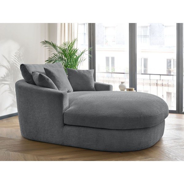 Sivé ženilkové kreslo Belem – Bobochic Paris-image-1