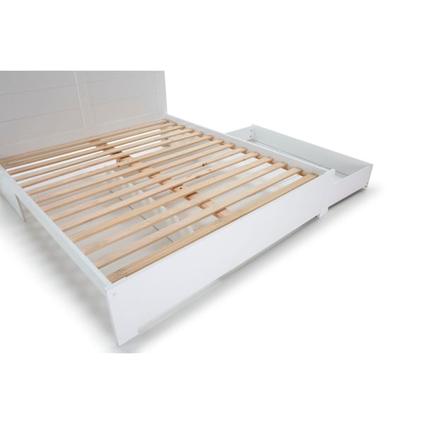 Biela dvojlôžková posteľ s úložným priestorom s roštom 160x200 cm Gabi - Marckeric-image-4