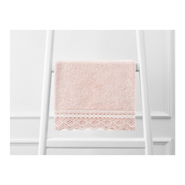 Pudrovoružový uterák z čistej bavlny, 30 × 46 cm