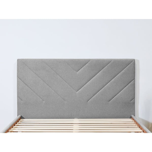 Svetlosivá čalúnená dvojlôžková posteľ s roštom 160x200 cm Romane – Bobochic Paris-image-3