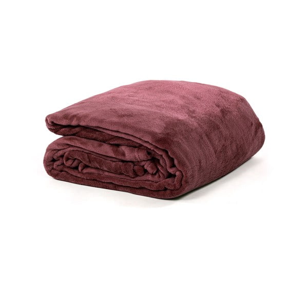 Vínovočervený mikroplyšový pléd na dvojlôžko 220x240 cm Cosy – Tiseco Home Studio