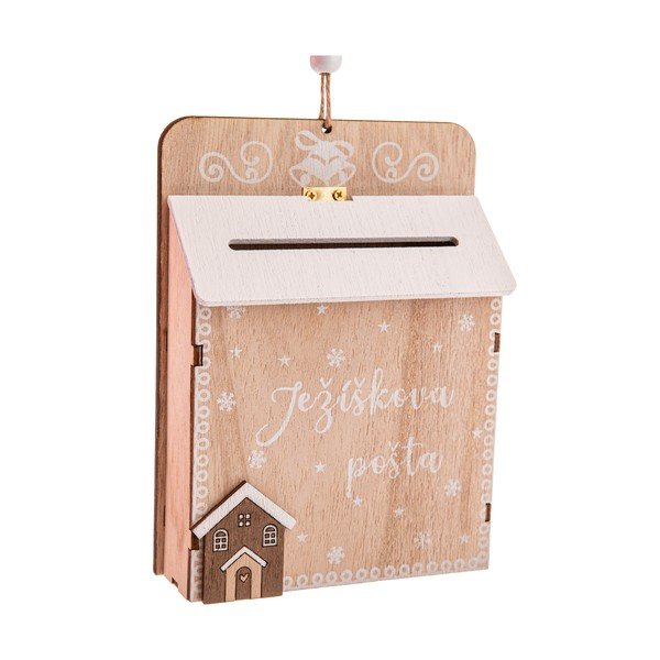 Drevená závesná vianočná dekorácia 17 cm Dopis Pro Ježíška – Dakls