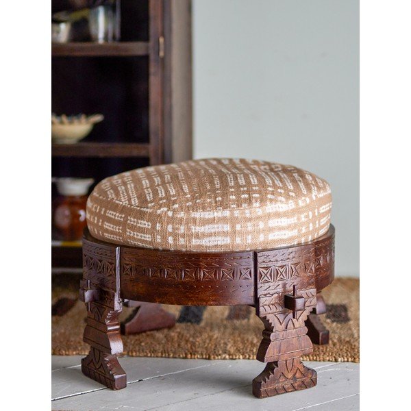 Béžovo-tmavohnedý taburet Paloma – Bloomingville-image-1