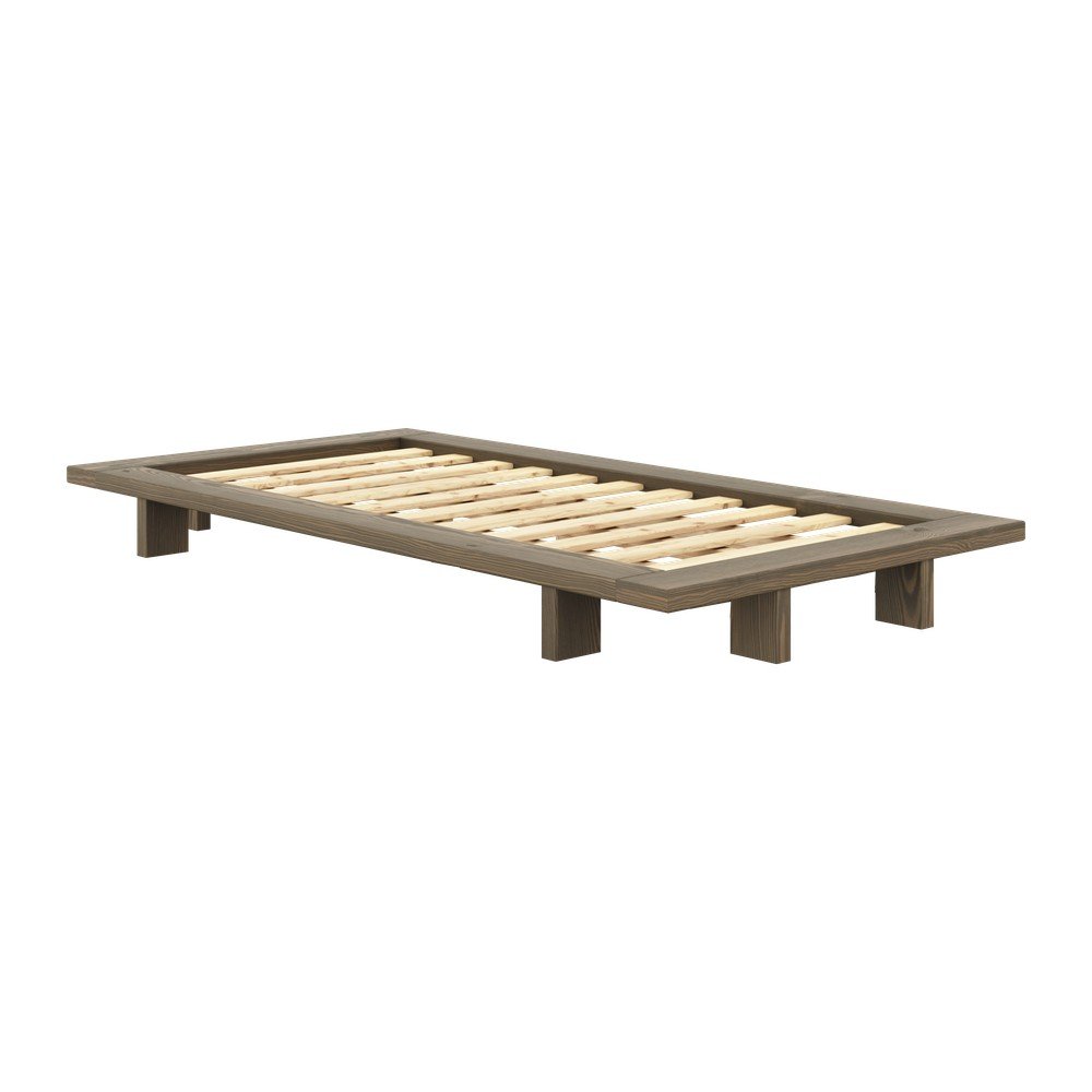 E-shop Hnedá jednolôžková posteľ z borovicového dreva s roštom 90x200 cm Japan – Karup Design