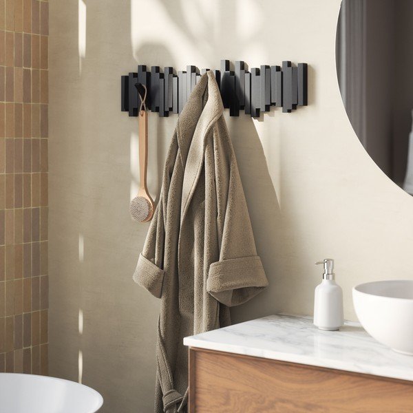 Čierny plastový nástenný vešiak 72 cm Sticks – Umbra-image-2