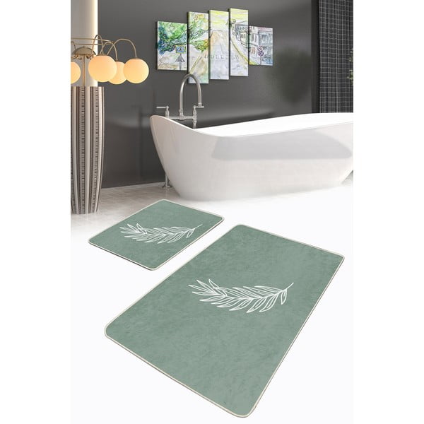 Zelené kúpeľňové predložky v súprave 2 ks 60x100 cm – Mila Home-image-2