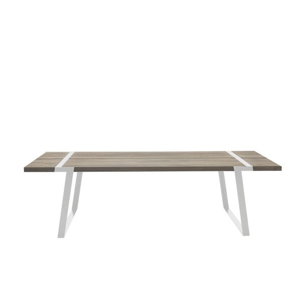 Svetlý drevený jedálenský stôl s bielym podnožím Canett Gigant, 240 cm
