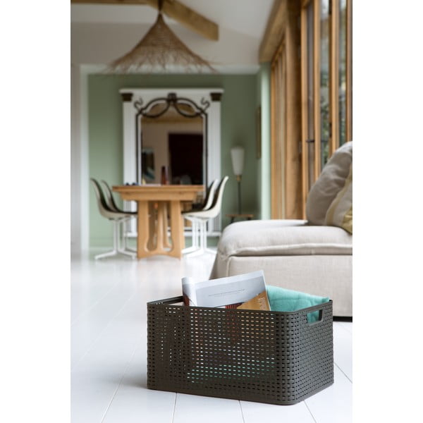 Sivý plastový úložný box s vekom 33x44,5x25 cm Style – Curver-image-4