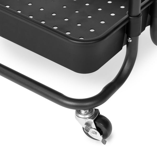 Čierny plastový pojazdný regál 43x36 cm Grena – Compactor-image-3