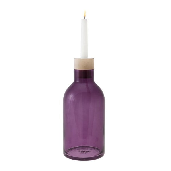Váza/svietnik Bottle 25,5 cm, fialová