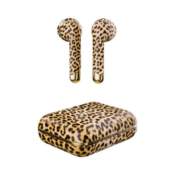 Bezdrôtové slúchadlá so škatuľkou Happy Plugs Air 1 Leopard