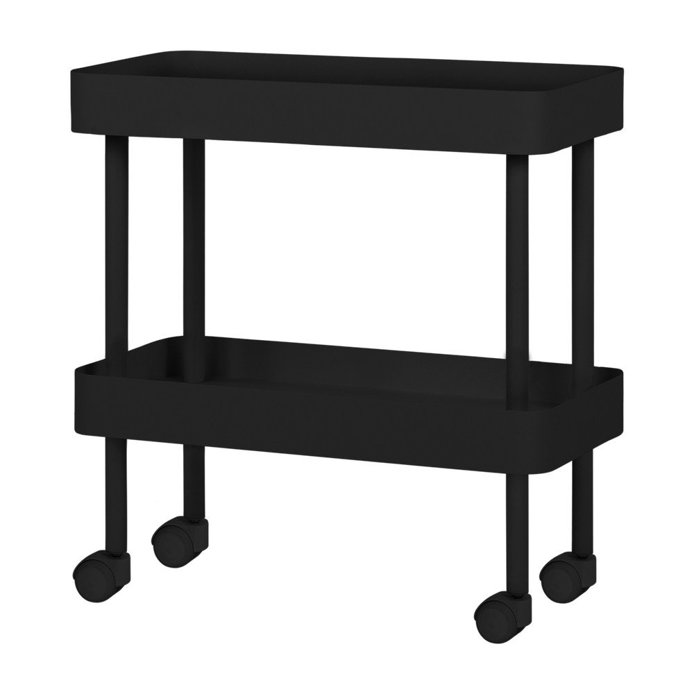 E-shop Čierny kovový pojazdný regál 60x62x30 cm Nolle – noo.ma