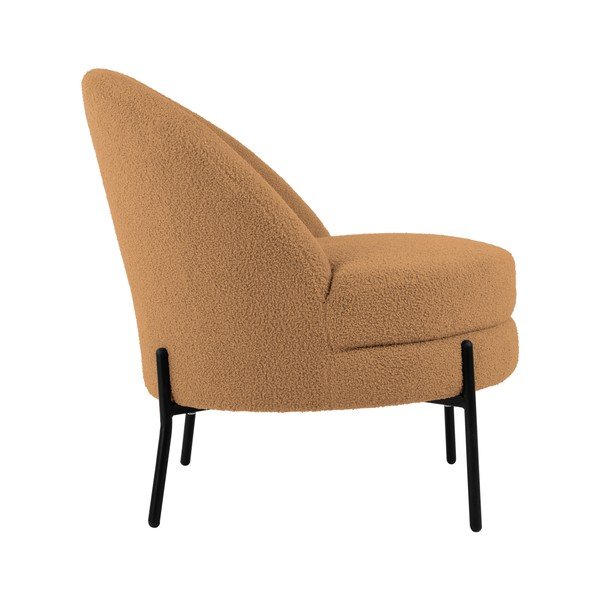 Svetlohnedé kreslo z textílie buklé Noble – Leitmotiv-image-3