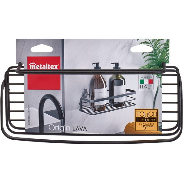 Čierna kúpeľňová polička Metaltex Origin Lava-image-2