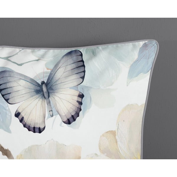 Biele/zelené obliečky na dvojlôžko/predĺžené z bavlneného saténu 200x220 cm Adiwanya – Descanso-image-3