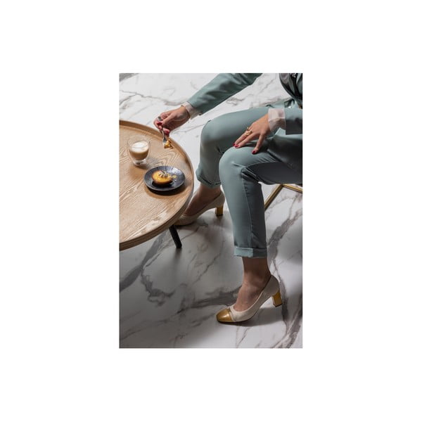 Béžovo-čierny konferenčný stolík WOOOD Mesa, ø 78 cm-image-3