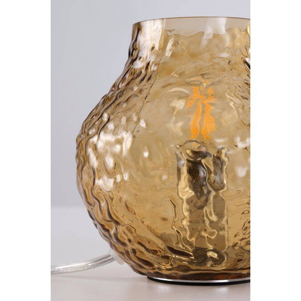 Jantárová sklenená stolová lampa (výška  15 cm) Breen – Jotex-image-4