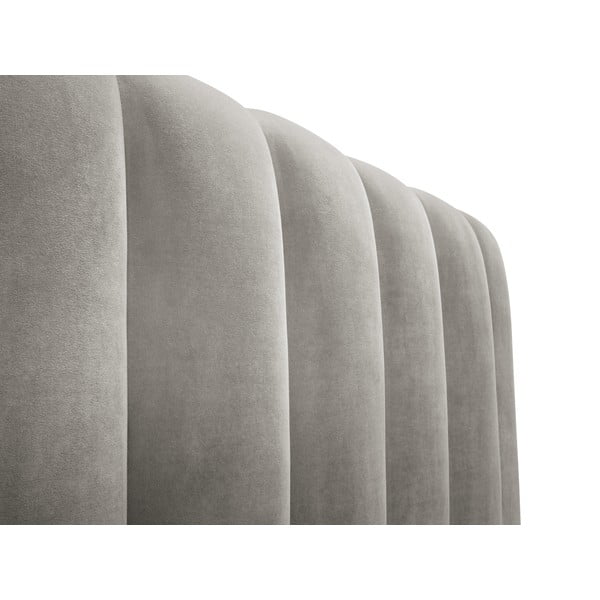 Svetlosivá čalúnená dvojlôžková posteľ s úložným priestorom s roštom 200x200 cm Kelp – Micadoni Home-image-4