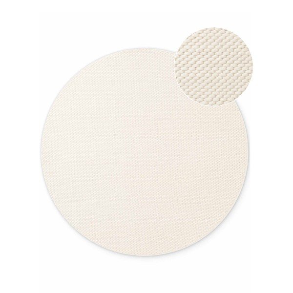 Krémovobiely ručne tkaný vlnený okrúhly koberec ø 160 cm Lyon Beans – Elle Decoration