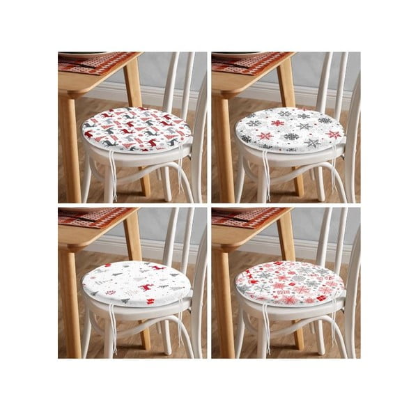 Sedáky v súprave 4 ks s vianočným motívom ø 40 cm Snowflakes – Mila Home-image-4