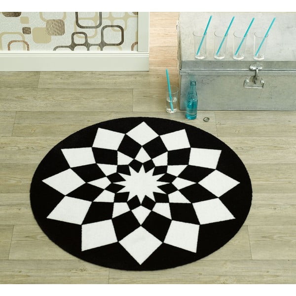 Koberec Deko - čierna geometria, 100 cm-image-1