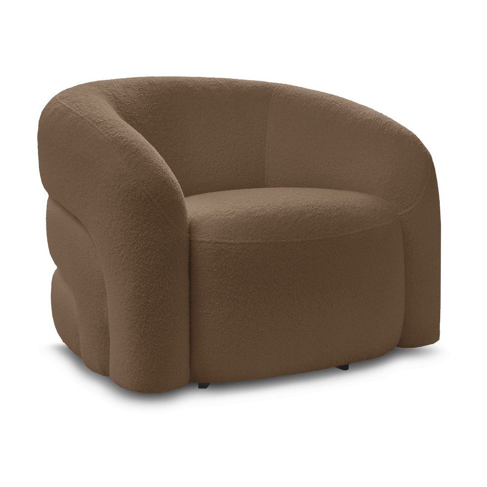 Hnedé otočné kreslo z textílie buklé Elina – Bobochic Paris