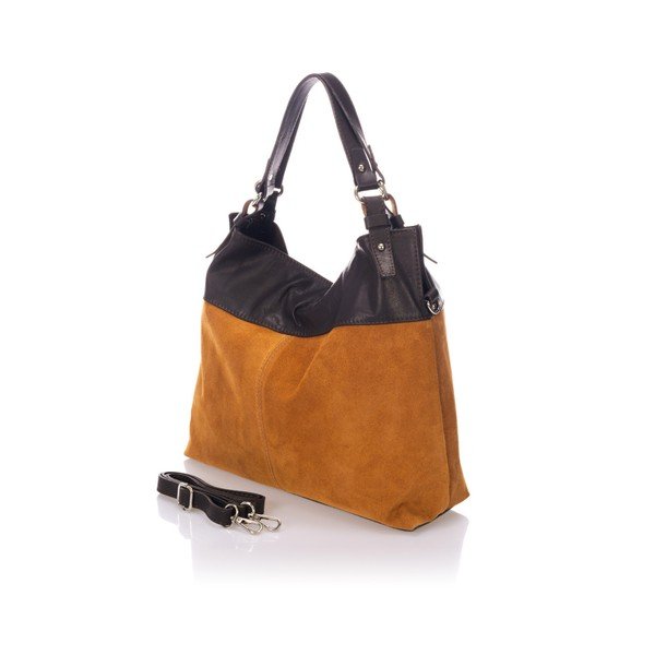 Koňakovohnedá kožená kabelka Markese Sailor-image-1