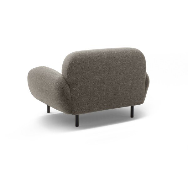 Sivé kreslo z textílie buklé Poppy – Micadoni -image-2