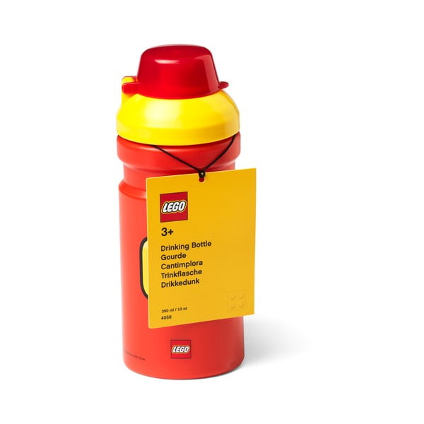 Červená fľaša na vodu s žltým vekom LEGO® Iconic, 390 ml-image-2