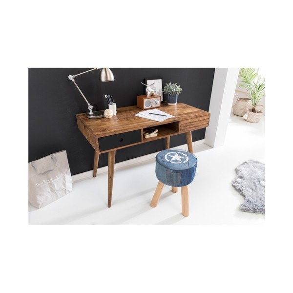 Pracovný stôl z masívneho sheeshamového dreva Skyport REPA, 117 × 60 cm-image-3