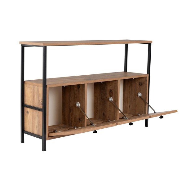 Konzolový stolík v dekore borovice v prírodnej farbe 29,5x120 cm Solace – Kalune Design-image-3