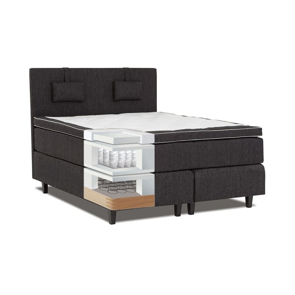 Čierna posteľ s matracom Gemega Grand, 160x200 cm-image-1