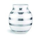 Biela kameninová váza s detailmi v striebornej farbe Kähler Design Omaggio, výška 20 cm